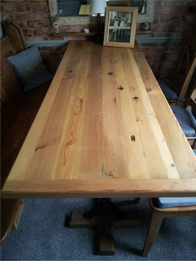 An oak dining table top