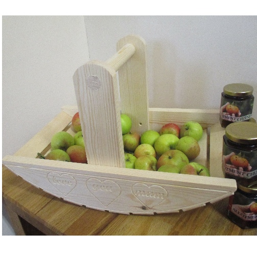 A wooden garden trug - a basket to hold flowers, garden produce, etc.